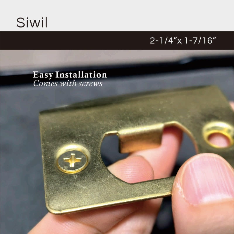 Siwil Door Strike Plate Univeral, 2-1/4 inch x 1-7/16 inch, Round Corner - 2 Pack (Gold) - Image 4
